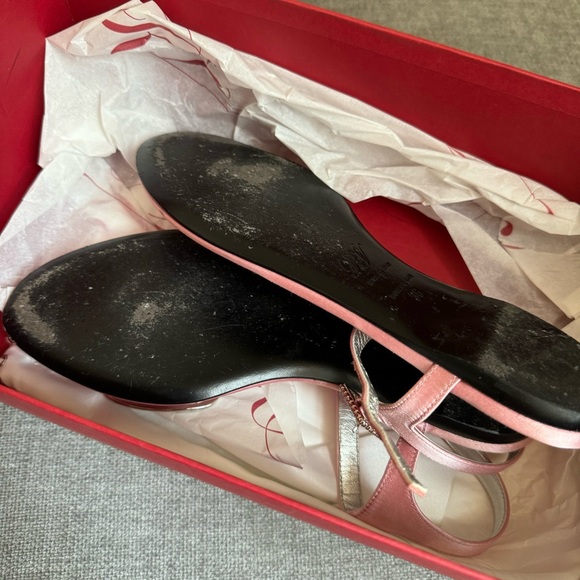 roger vivier pink thong chips satin sandals - Picture 5 of 5